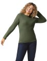 Heren T-shirts lange mouw Gildan 64400 Military Green